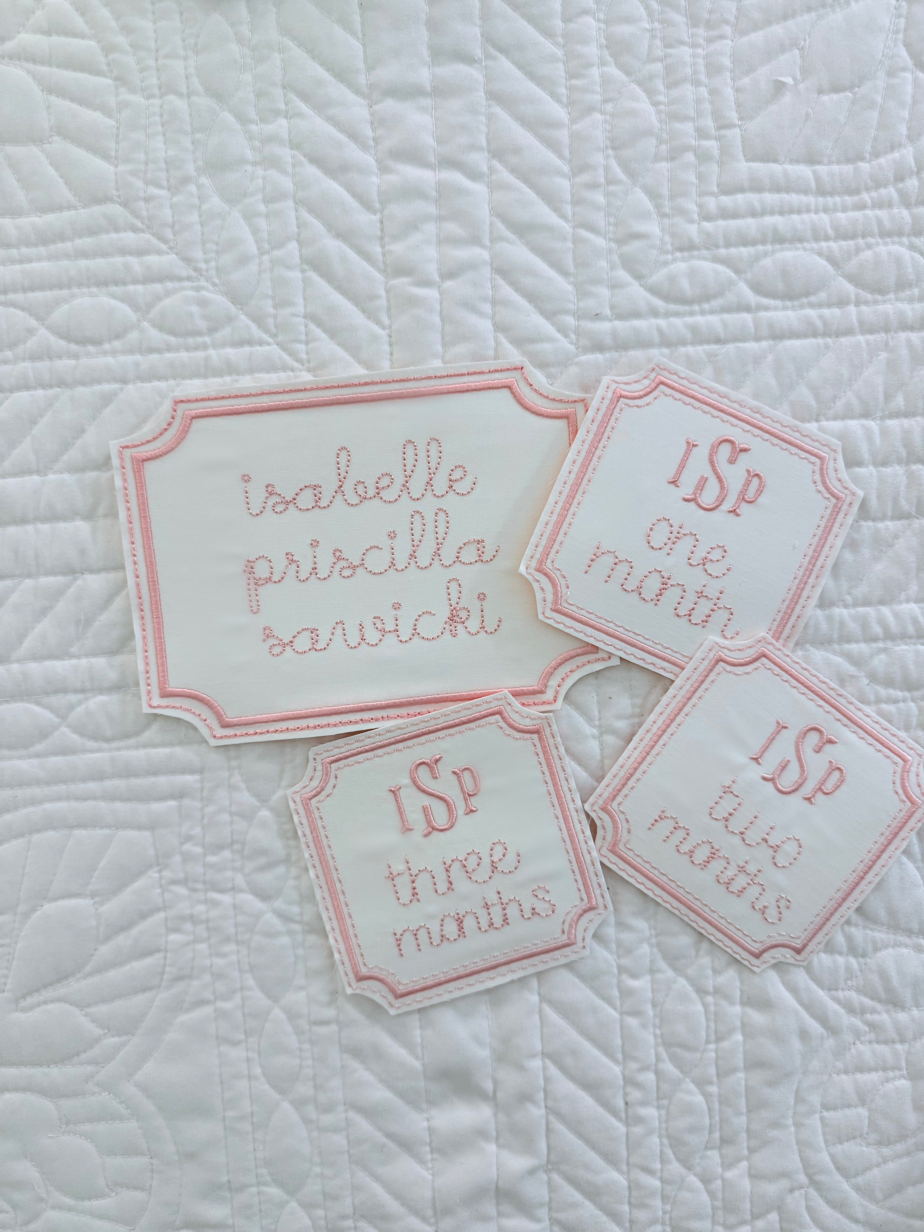 Embroidered Monthly Milestone Cards
