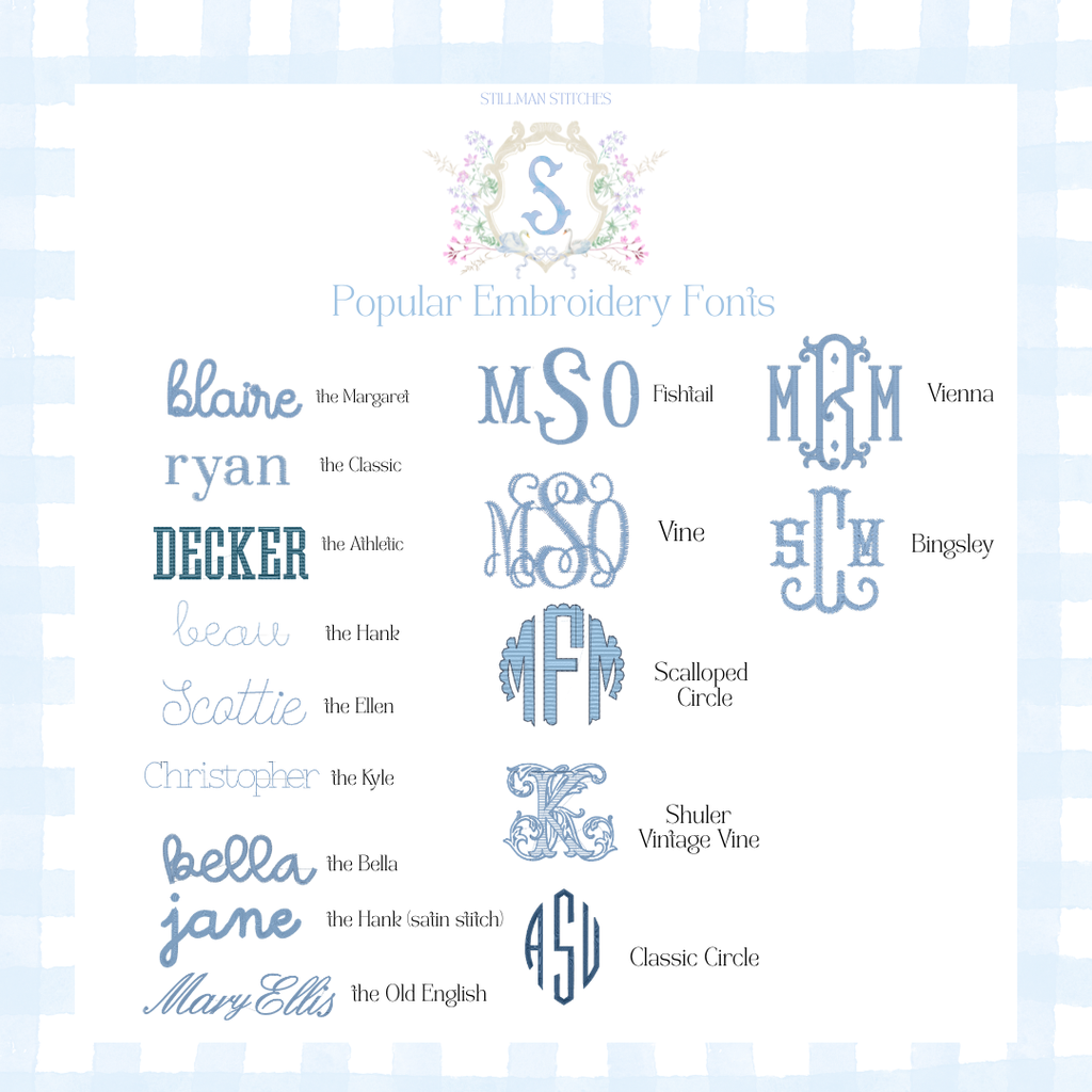Embroidered Picot Trim Burp Cloth