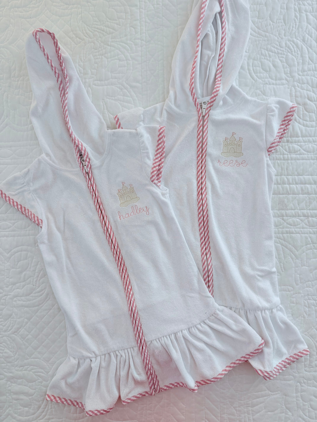 Embroidered Terry Cloth Towel Coverup
