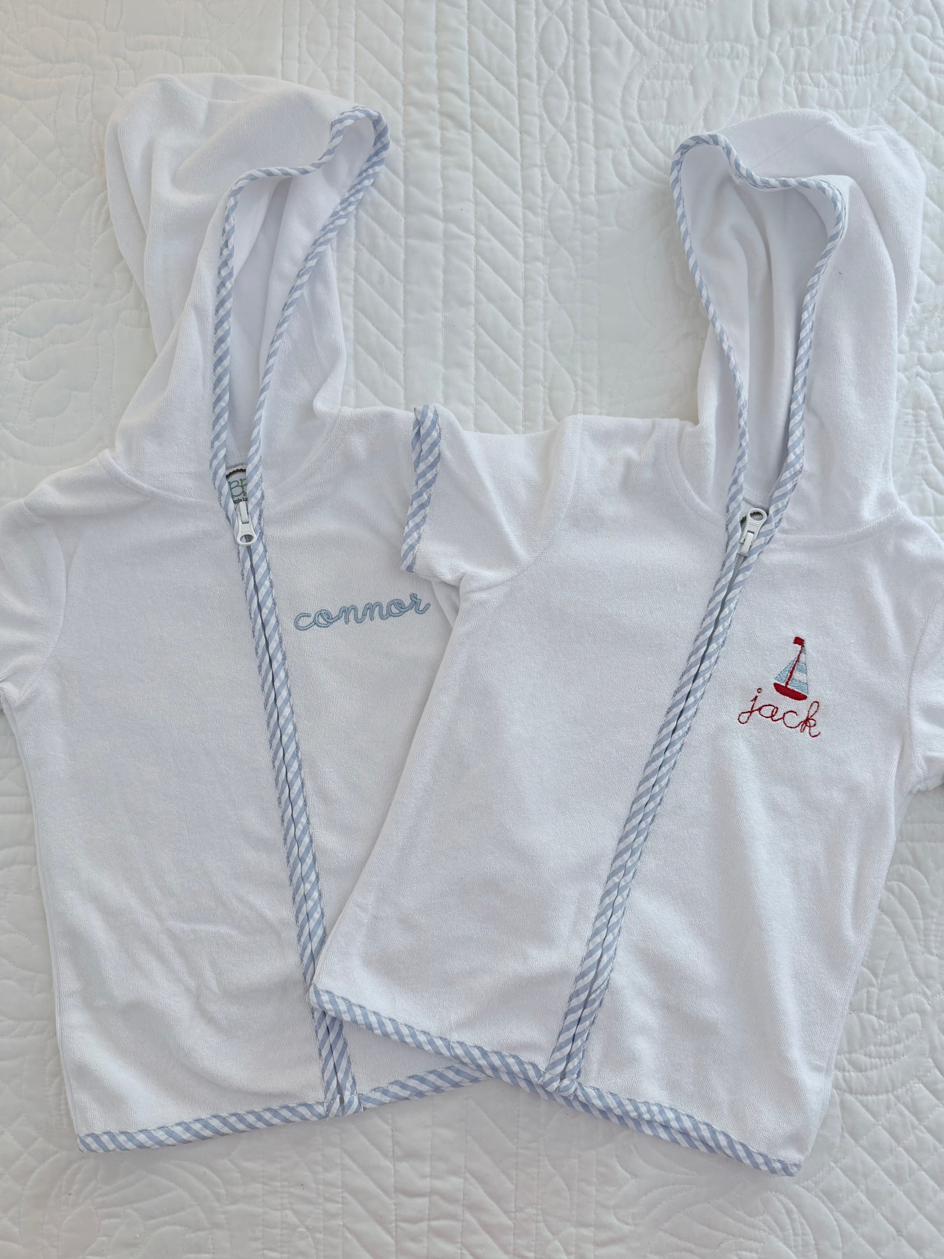 Embroidered Terry Cloth Towel Coverup