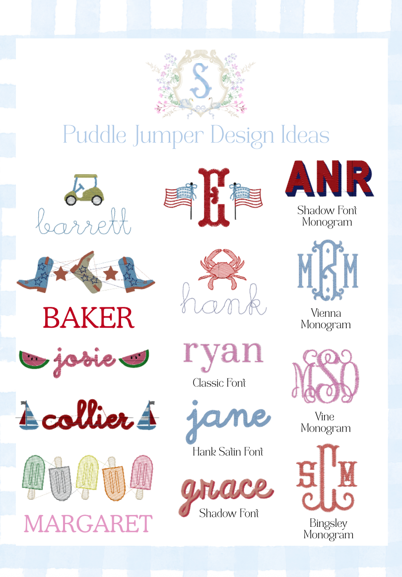 Embroidered Puddle Jumper Cover