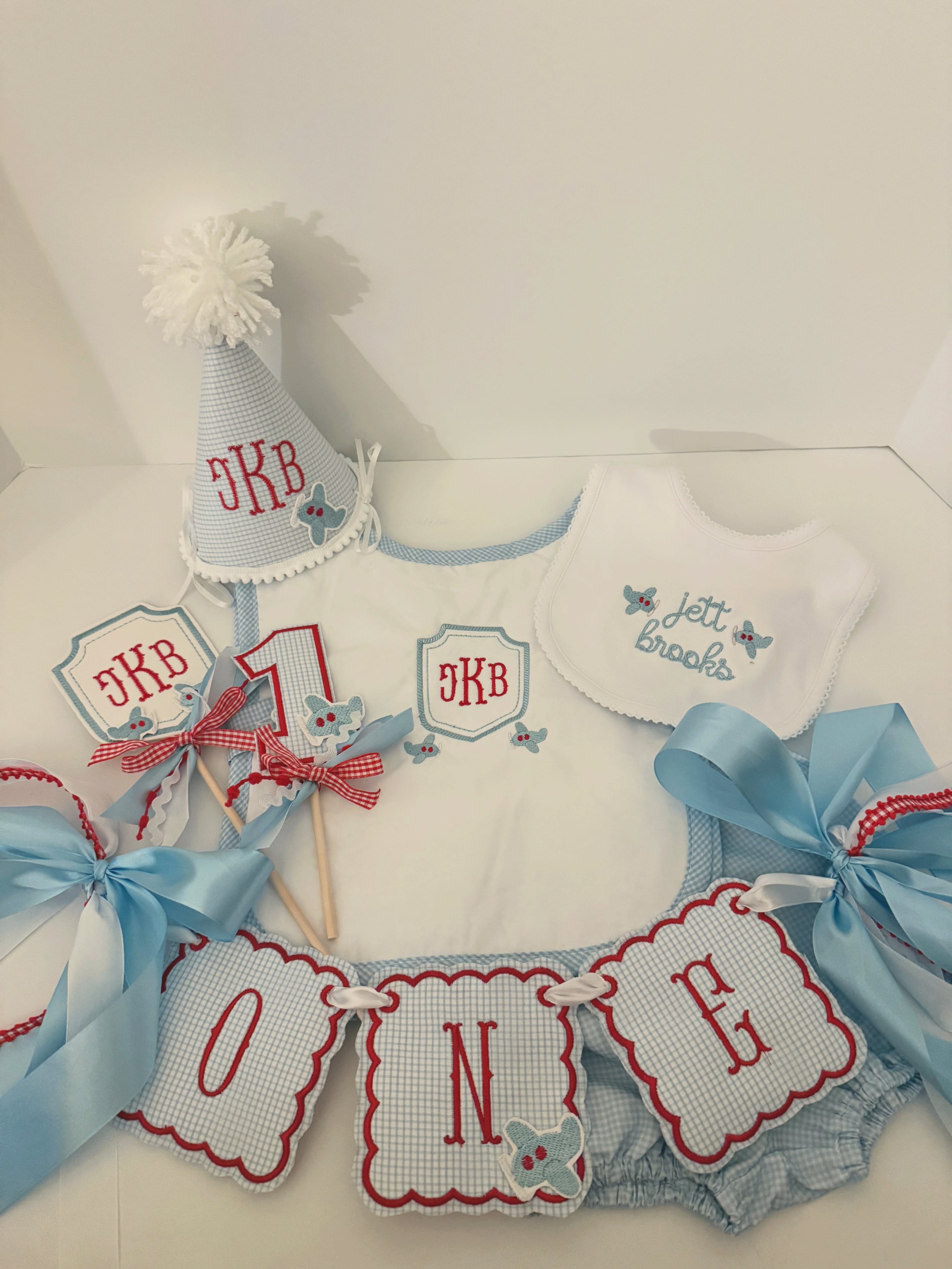 Embroidered Picot Trim Bib