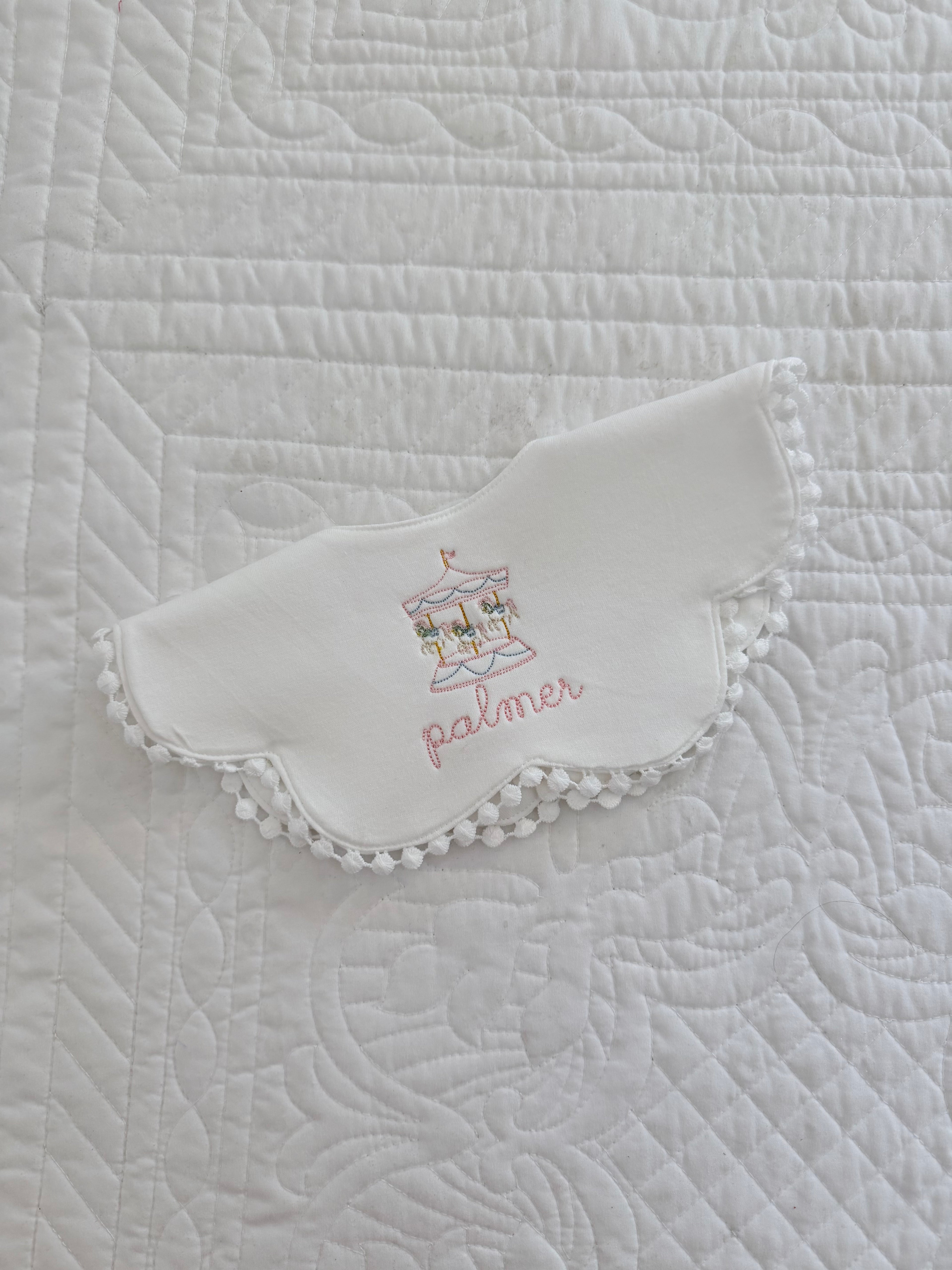 Embroidered Scalloped bib