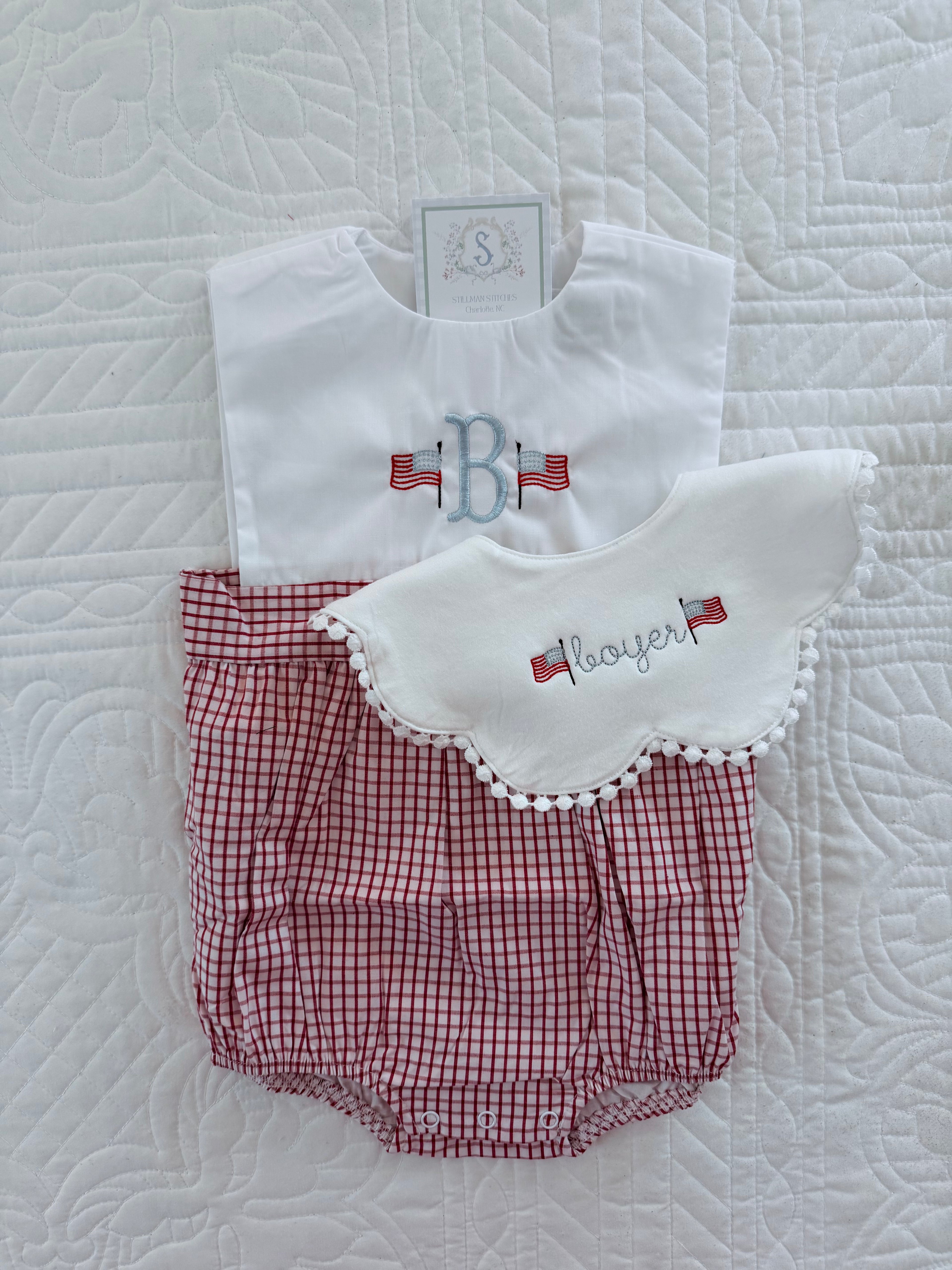 Embroidered Scalloped bib