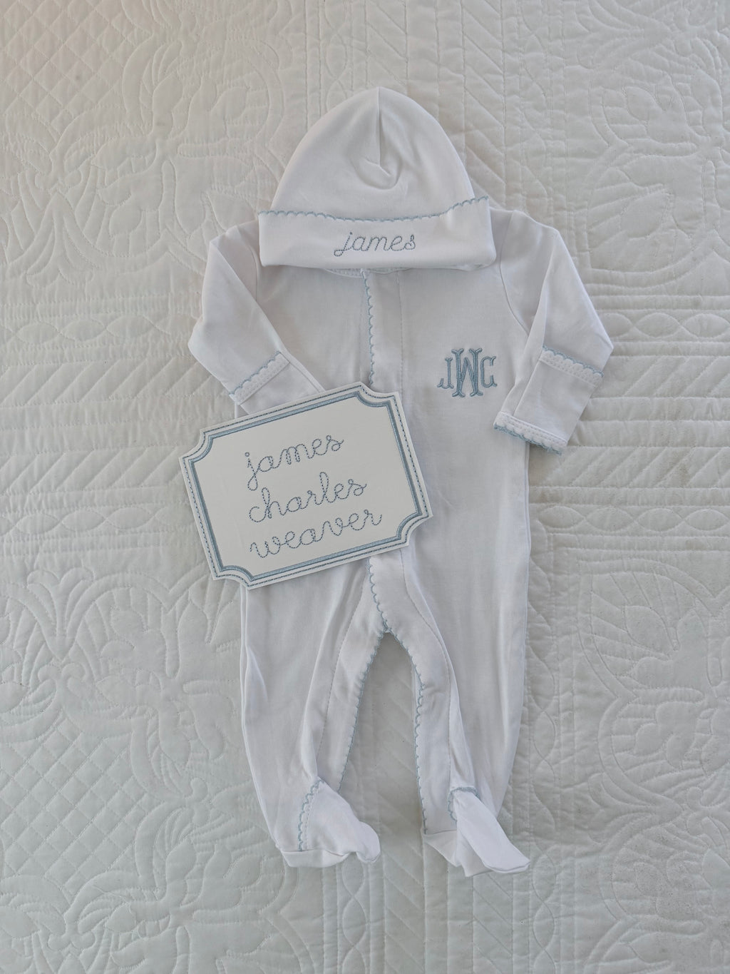 Embroidered Name Announcement Card