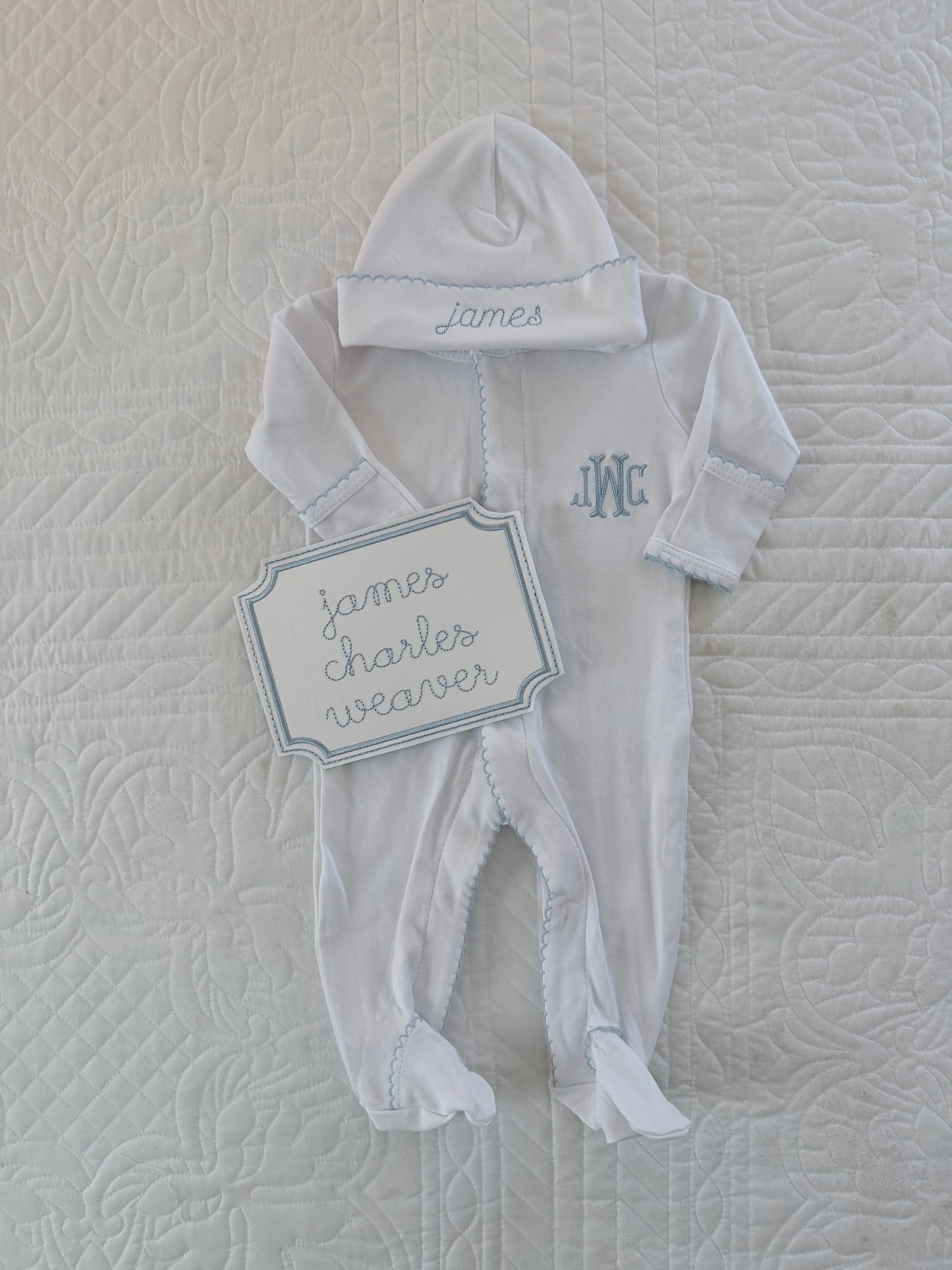 Embroidered Name Announcement Card