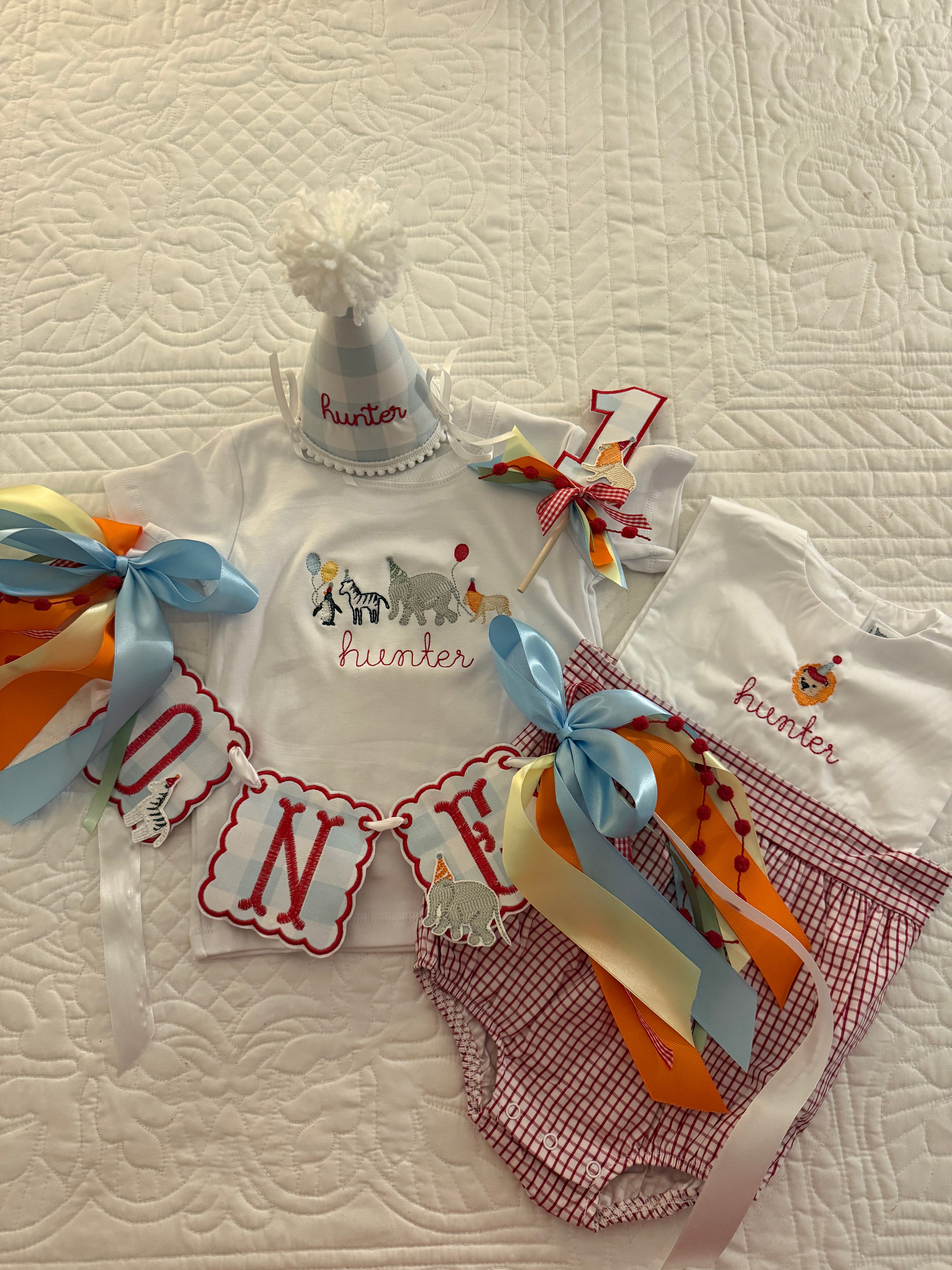 Custom Embroidered First Birthday Outfit