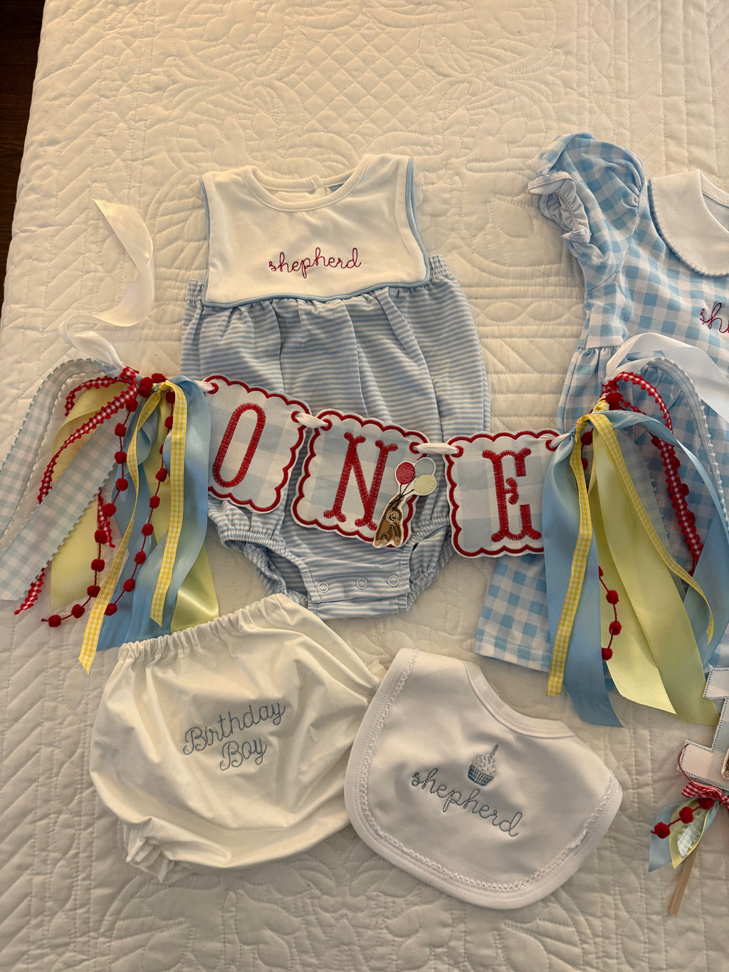Embroidered Picot Trim Bib