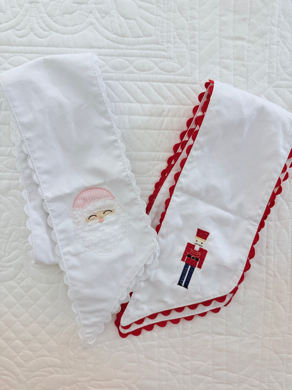 Embroidered Ricrac Trim Wreath Sash