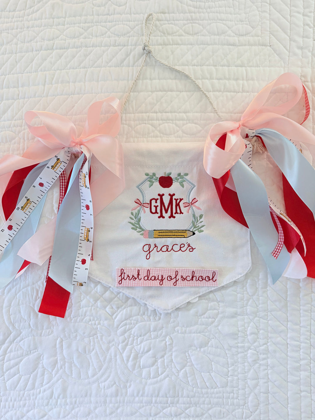 Embroidered First & Last Day of School Banner