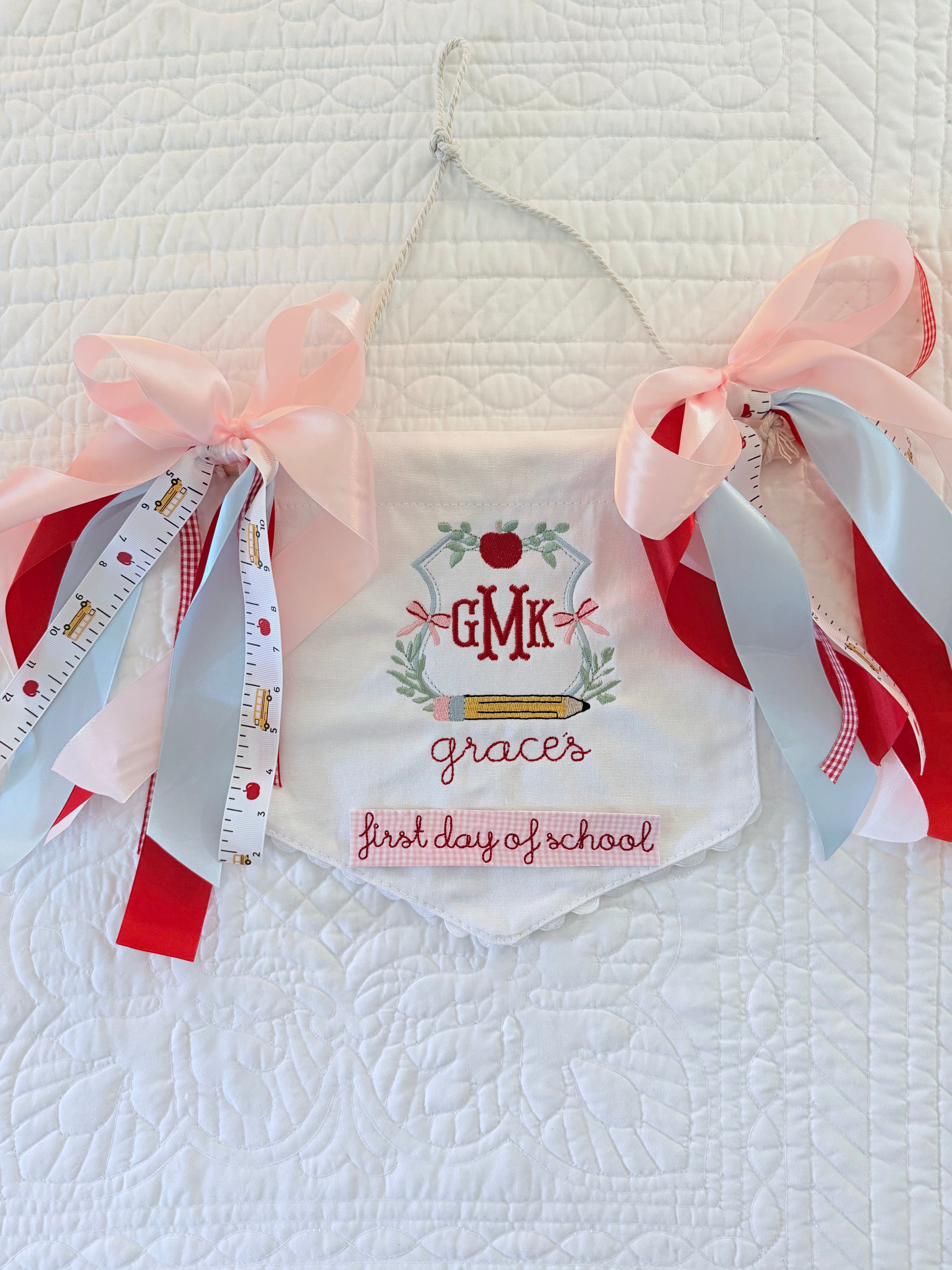 Embroidered First & Last Day of School Banner