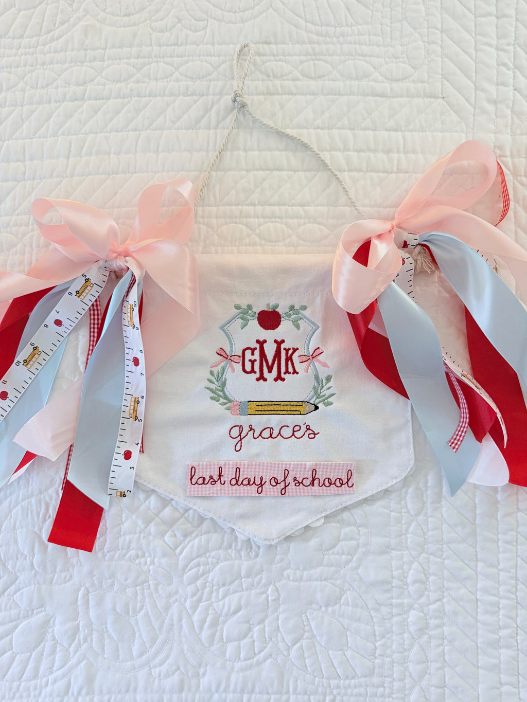 Embroidered First & Last Day of School Banner