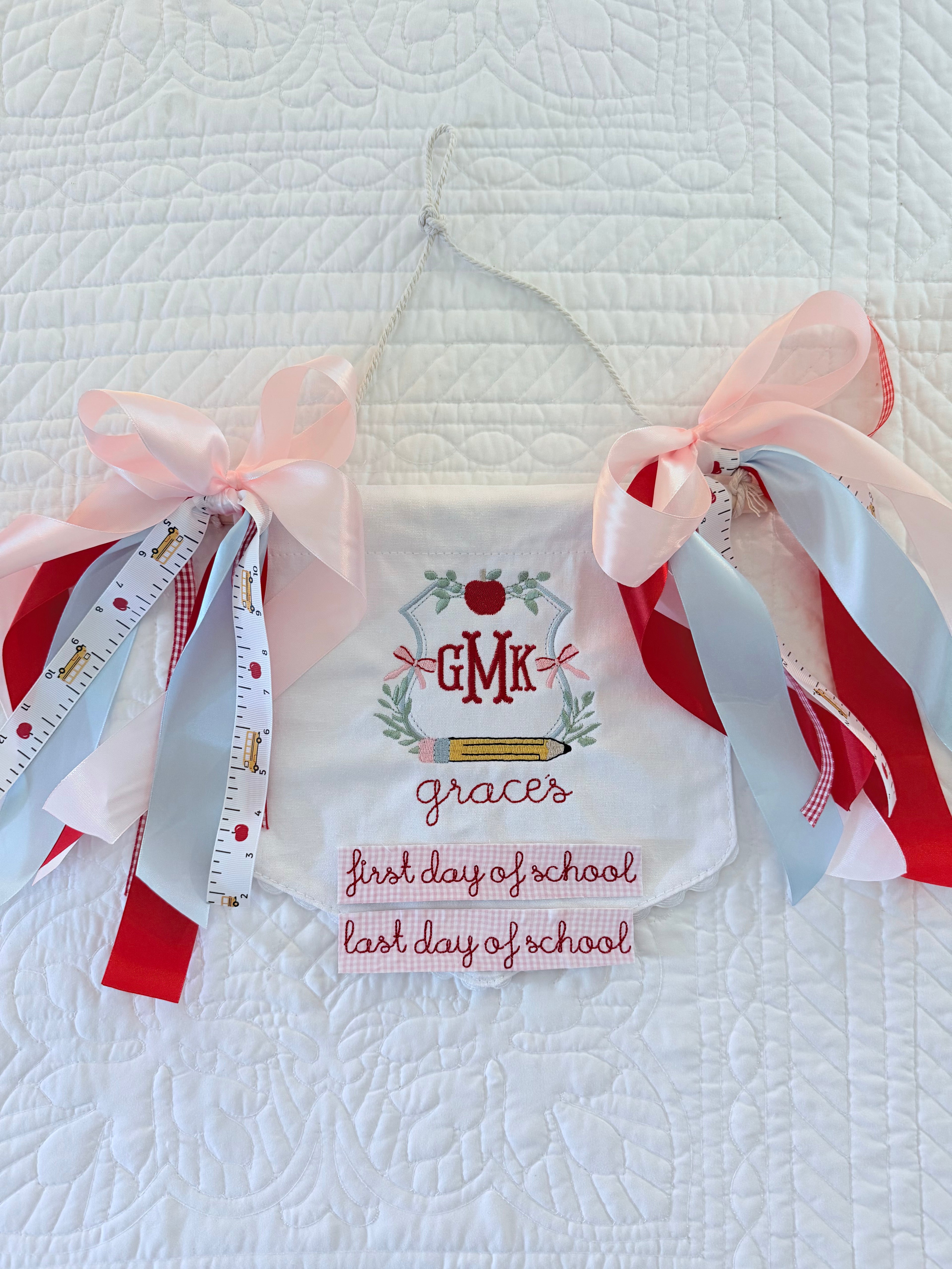 Embroidered First & Last Day of School Banner