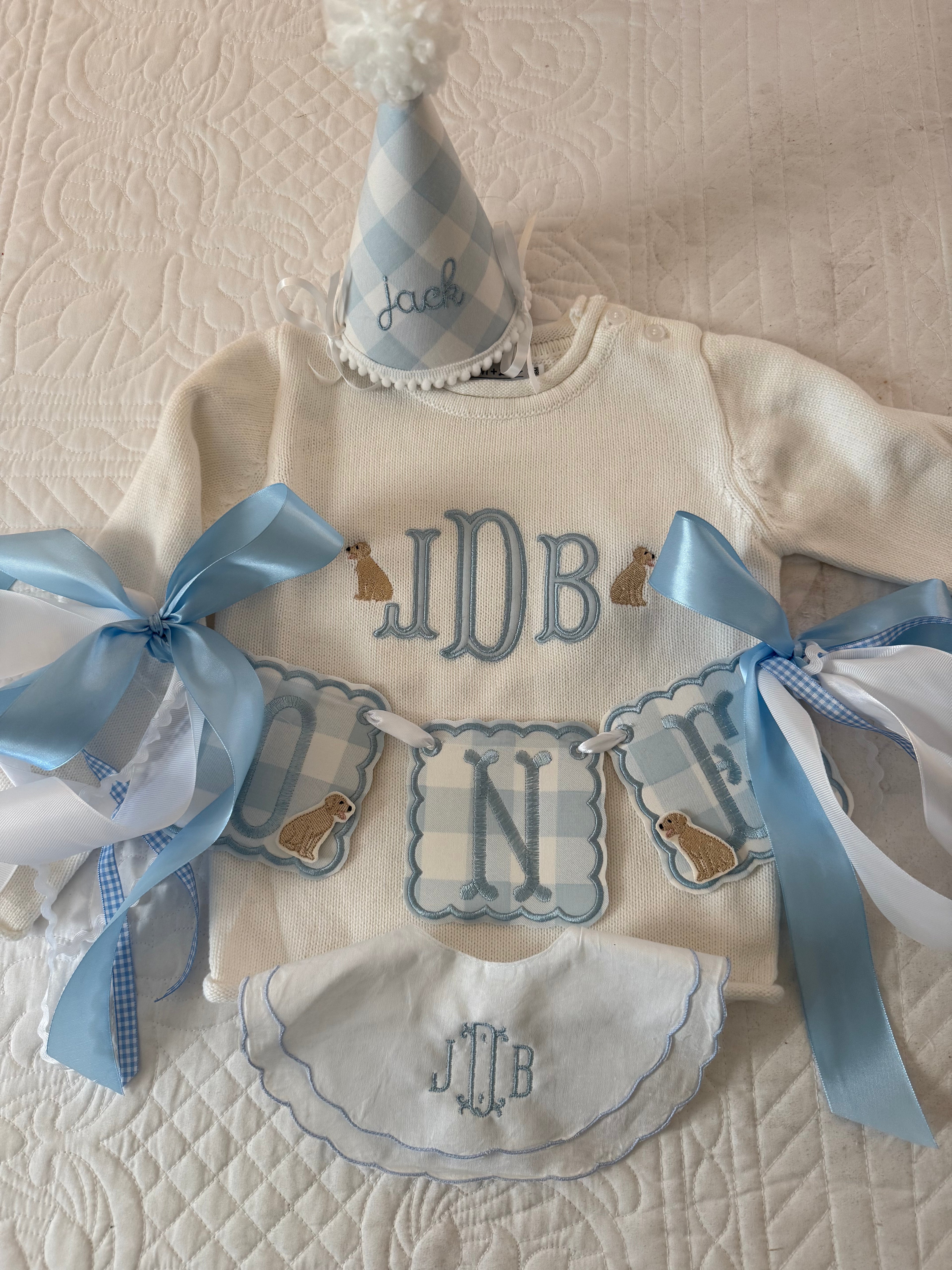 large blue gingham fabric