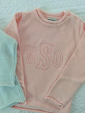 Monochromatic Applique Rollneck Sweater