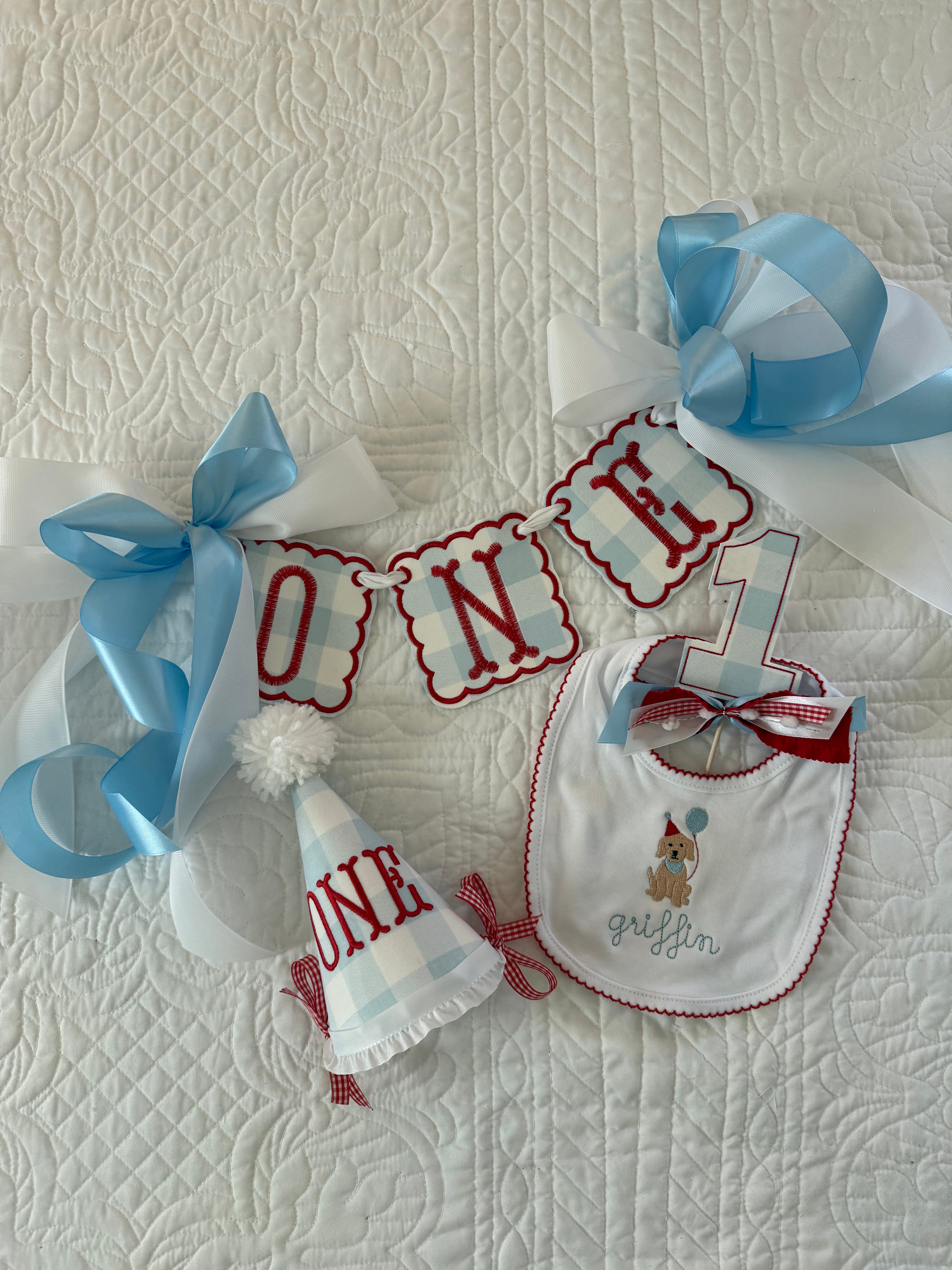 Embroidered Picot Trim Bib