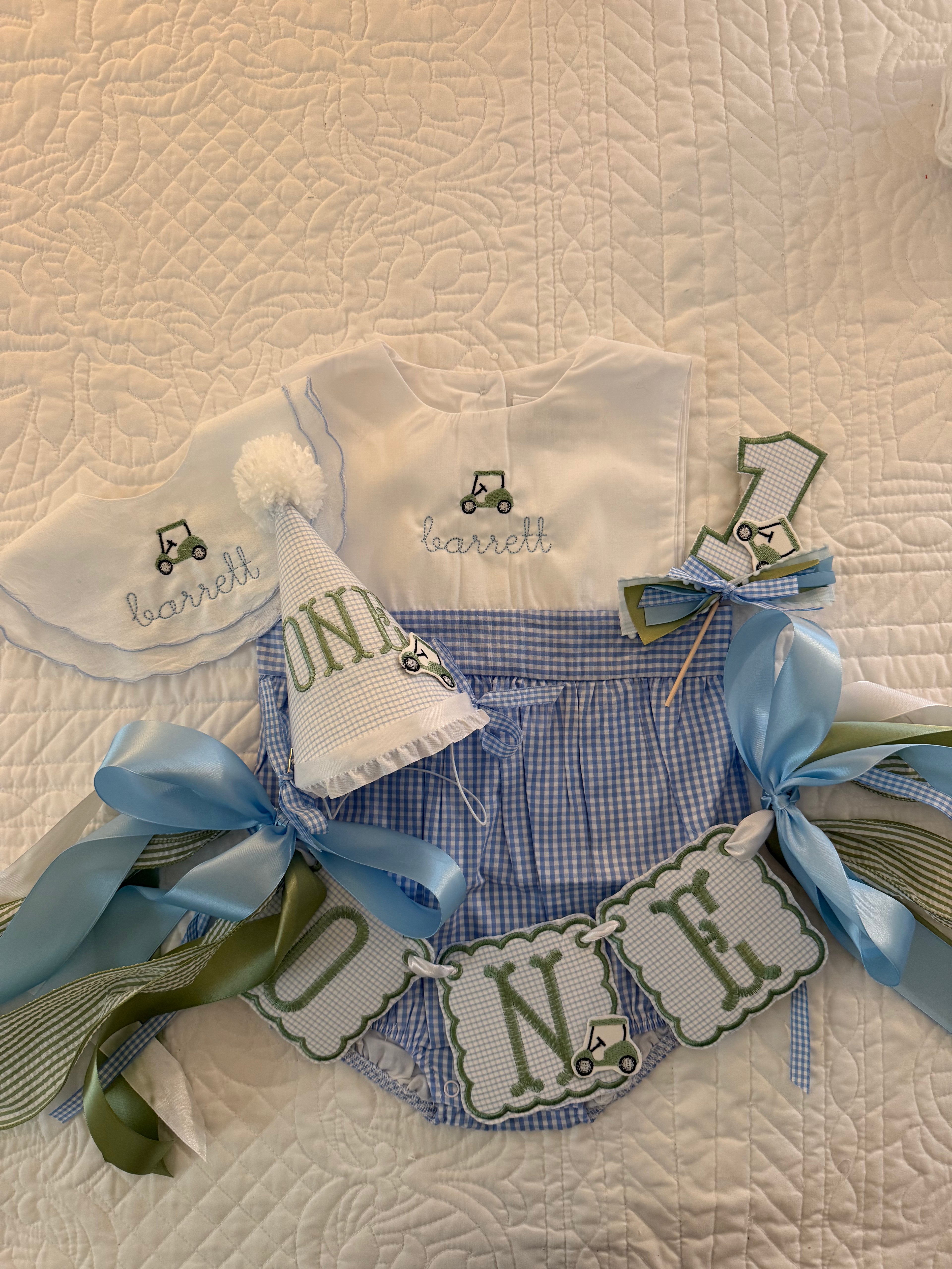 Custom Embroidered First Birthday Outfit