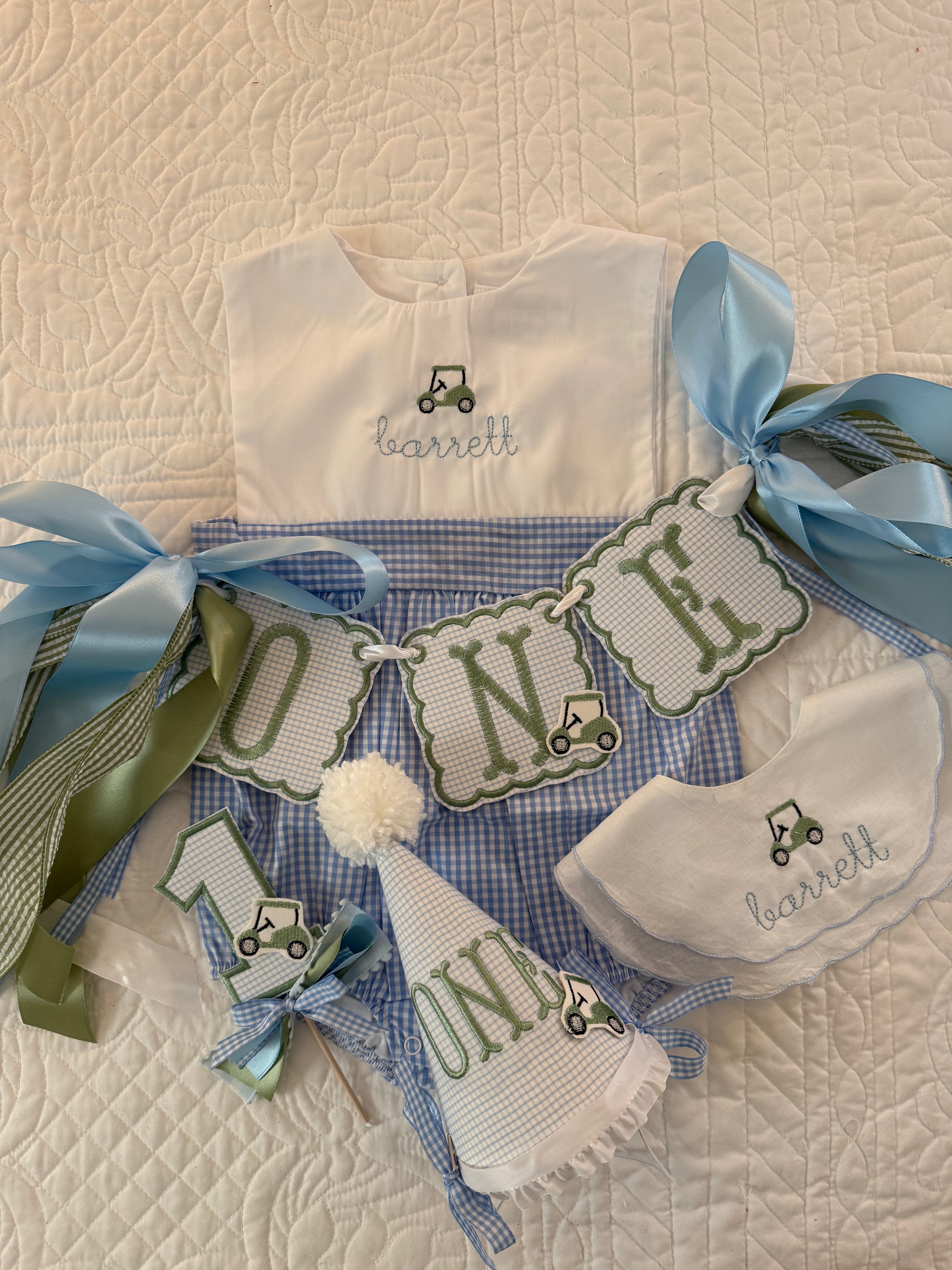 Custom Embroidered First Birthday Outfit