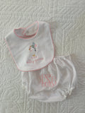 Embroidered Picot Trim Bib