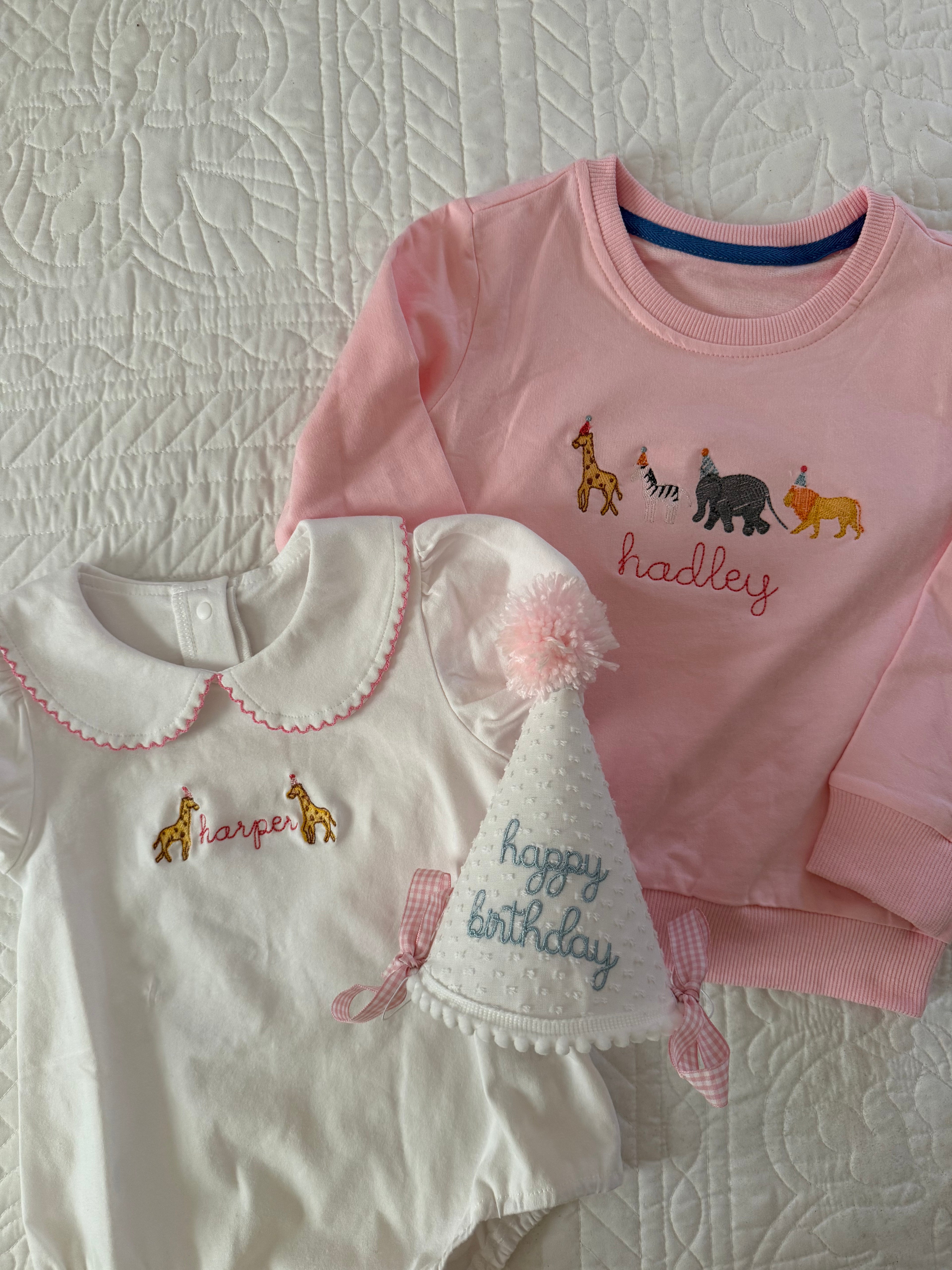 Custom Embroidered First Birthday Outfit