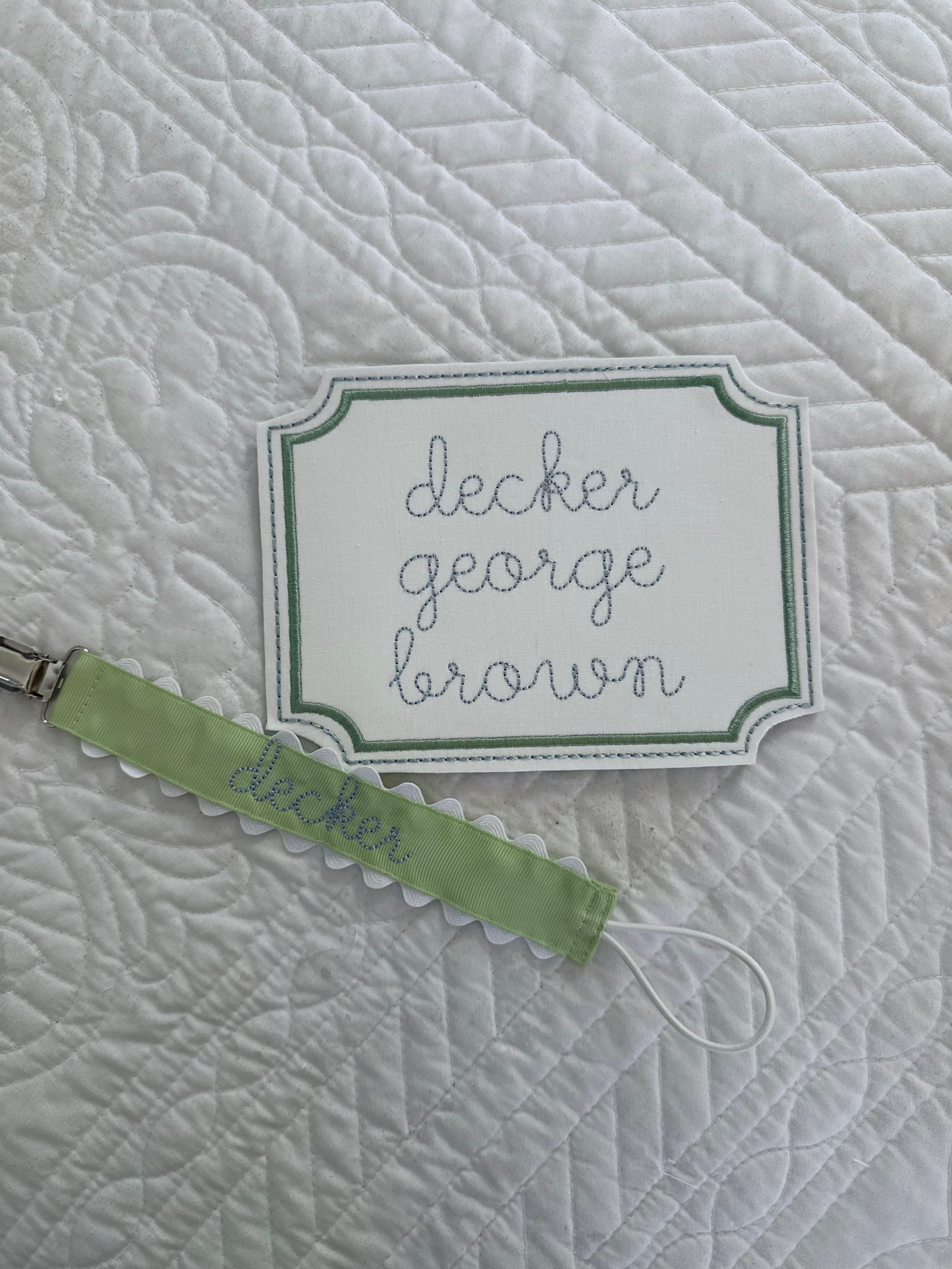 Embroidered Name Announcement Card