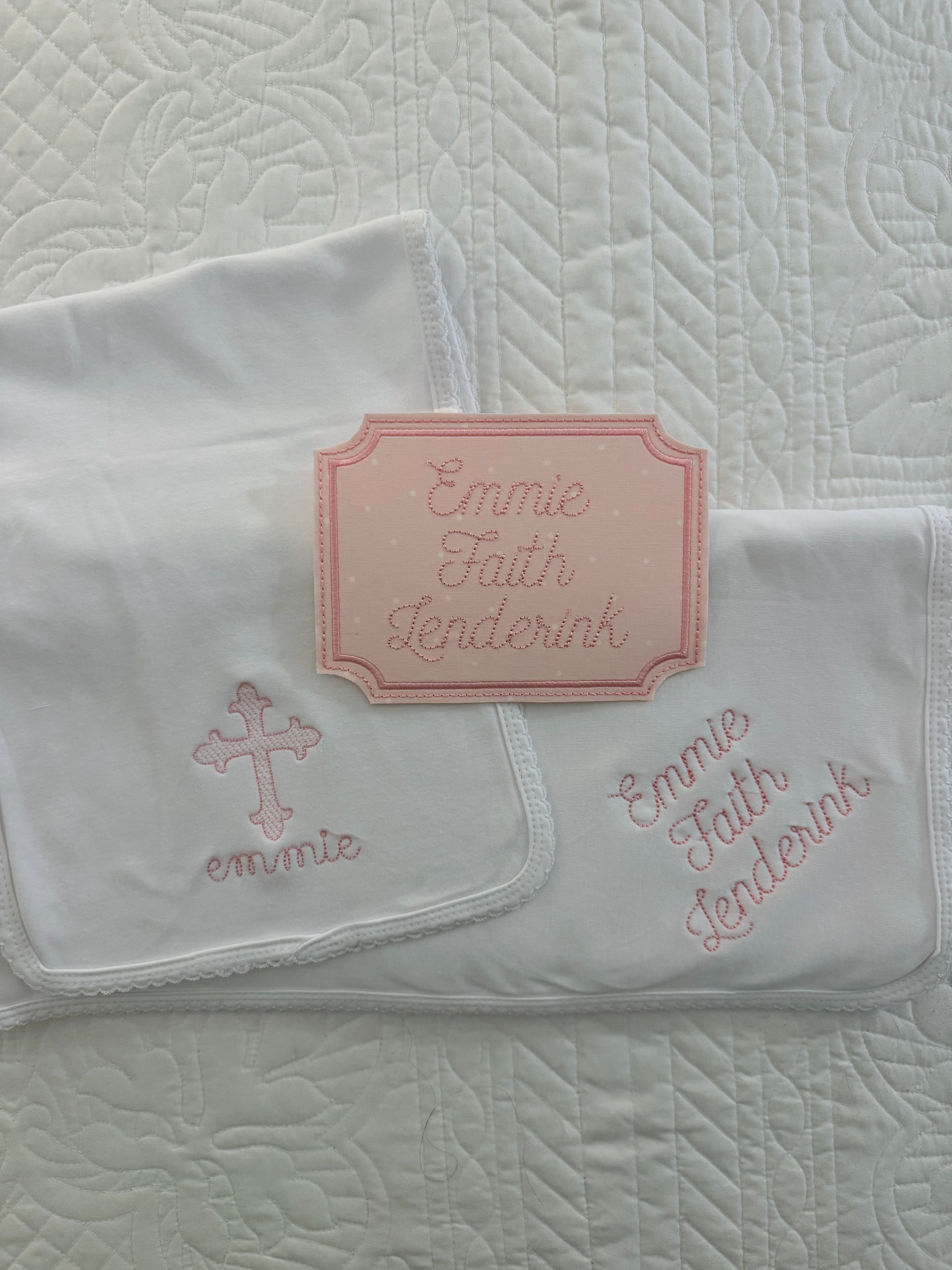 Embroidered Name Announcement Card
