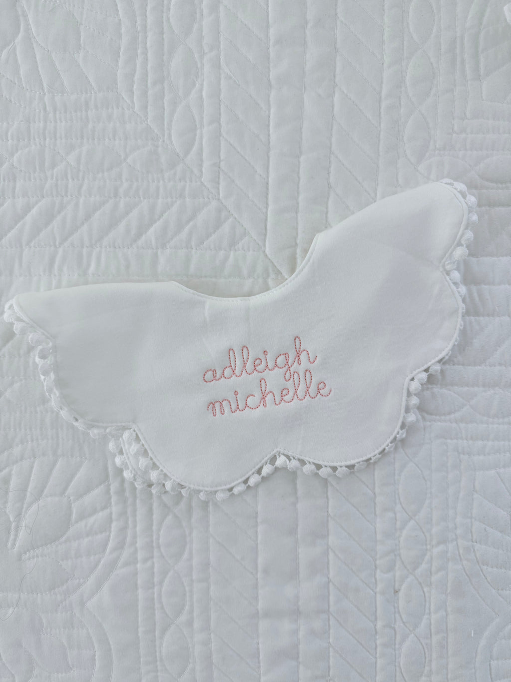 Embroidered Scalloped bib