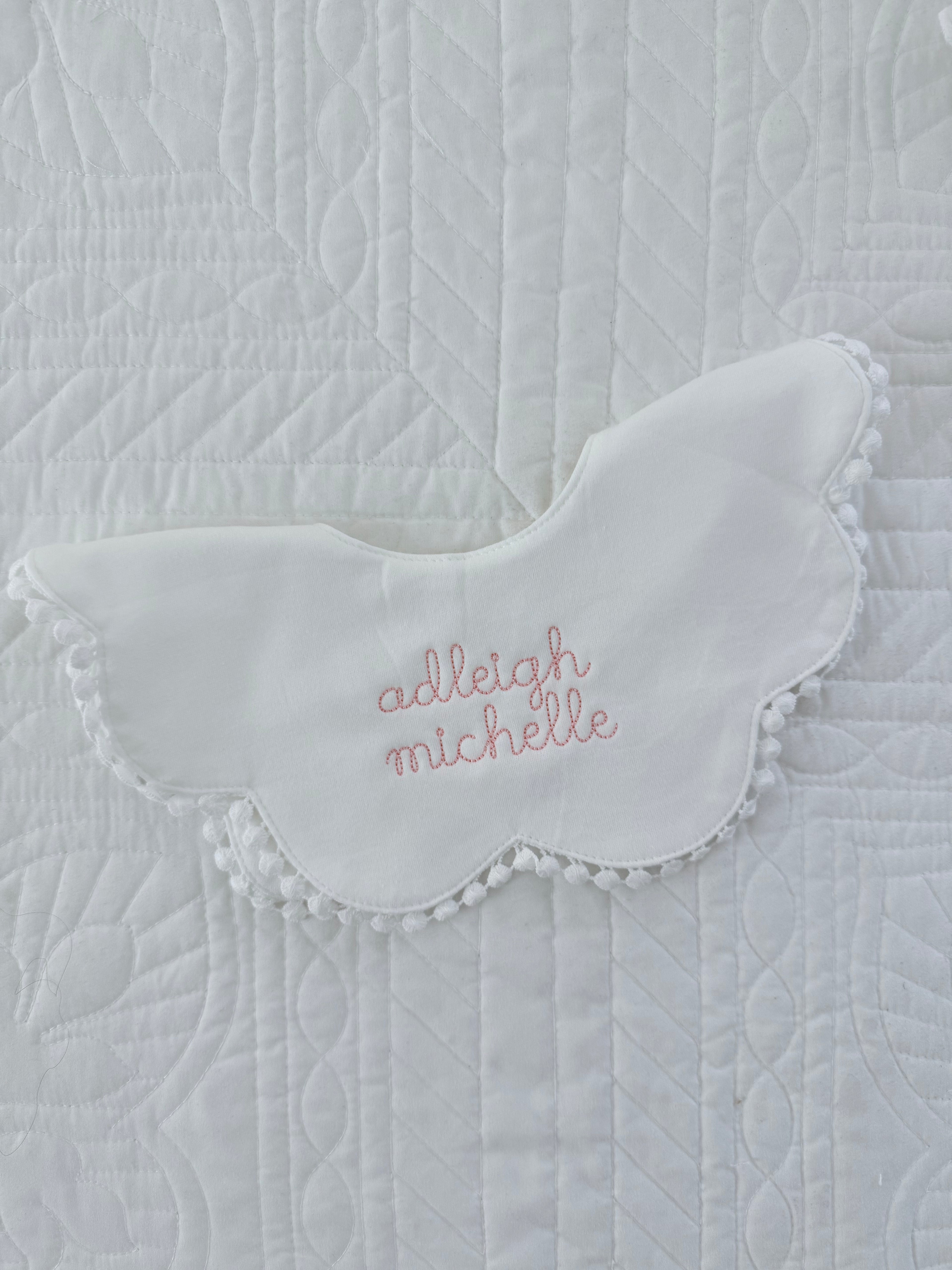 Embroidered Scalloped bib