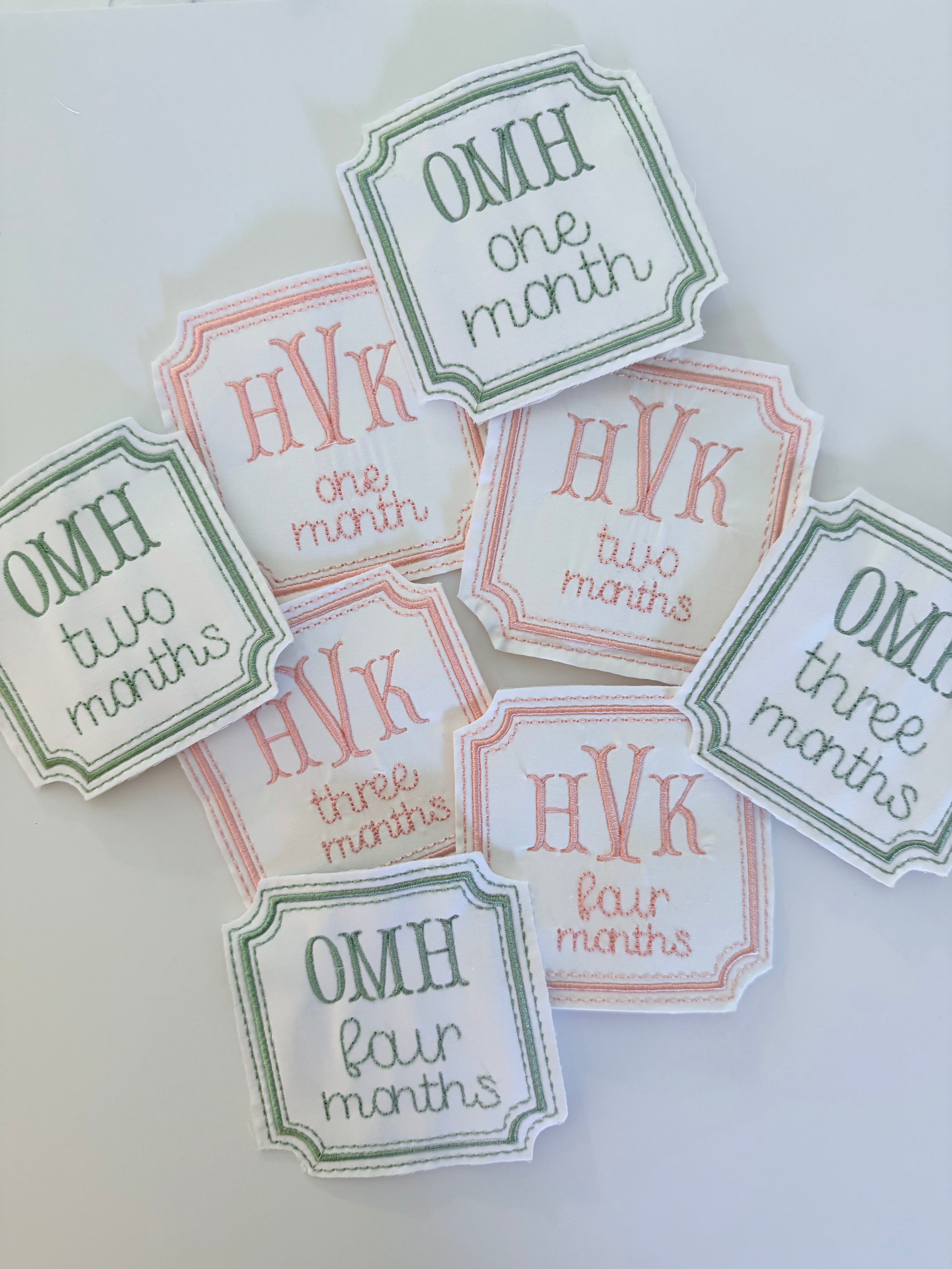 Embroidered Monthly Milestone Cards